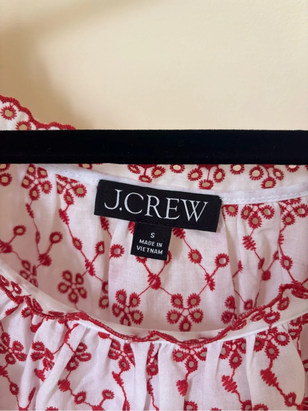 J. Crew scallop trim embroidered eyelet top